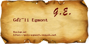 Gáli Egmont névjegykártya